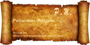 Peterman Mátyás névjegykártya